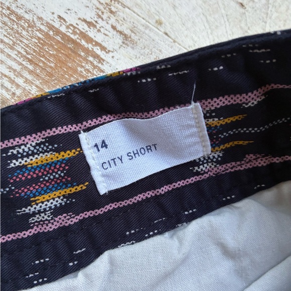 GAP City Short Chino Aztec Stripes Navy Blue casual boho everyday preppy 14 EUC - Picture 6 of 16